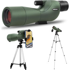 NWDEY 25-75 x 60 Spotting Scope with 51 Inch Tripod Spotting Scope for Target Shooting Hunting Bird Watching Low Light Vision Phone Adapter Carry Bag BAK4 Prism FMC Lens Waterproof (Army Green)