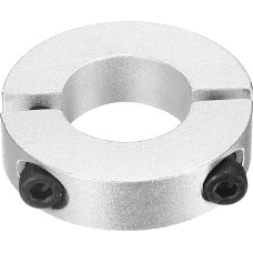 sourcing map Double Split Shank Collar 20mm Bore Two Piece Clamp Collar 40mm OD 10mm Thickness Aluminum Alloy Screw Split Ring