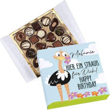 Herz & Heim® Funny Lindt Chocolates for Birthday - Hier ein Straus für Dich- with Name of Choice