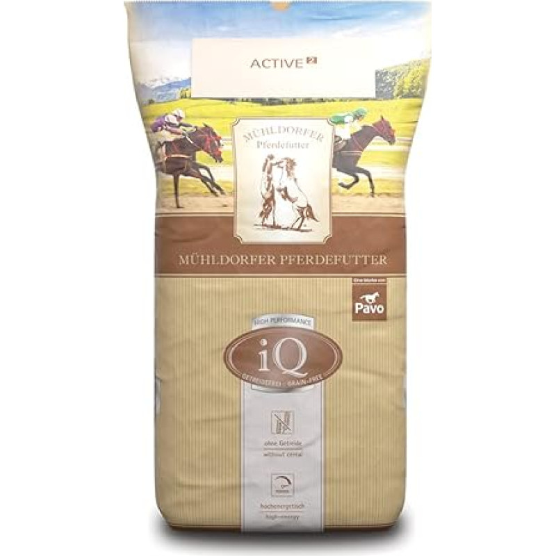 Mühldorfer Pferdefutter Grind PFERDELIEBE Lining IQ High Performance getreidefrei Active²