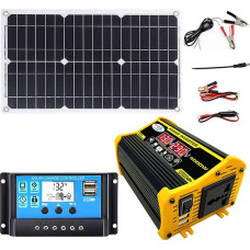 4000-W-Off-Grid-Solarwechselrichter-Kit mit wasserdichtem 18-W-Panel und 30-A-Controller for Laden von Wohnmobilen/Booten/zu Hause(Black)