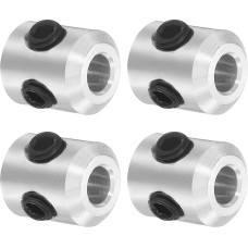 sourcing map 4-teiliges Schraubenhals-Set, 3 mm Bohrung, Schaftmanschetten aus Aluminiumlegierung, 7 mm Außendurchmesser, 8 mm Breite, Achsmanschette für Linearstangenwellenführung