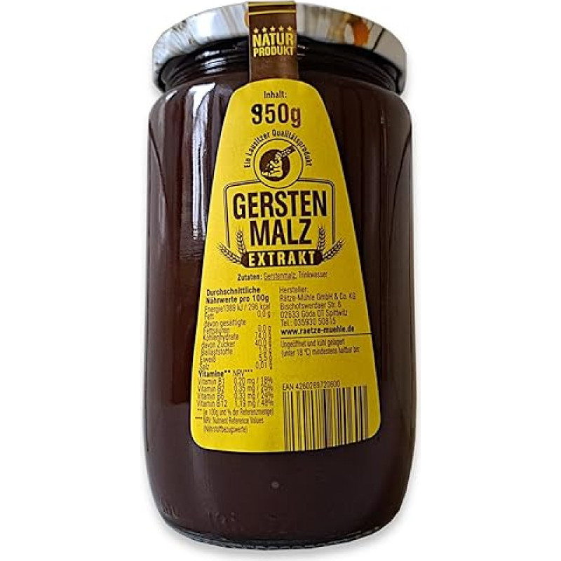 Miežių salyklo ekstraktas 950g Skystas salyklo ekstraktas Neaktyvus labai aromatizuotas miežių salyklo sirupas