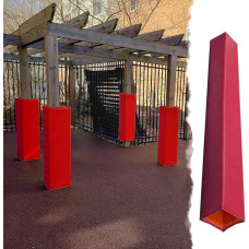 Strapazierfähige 122 cm Stangenpolsterung, quadratisches Schaumstoffkissen für Garage, Boot und Sportplätze, Rot, 13 x 13 cm, ultimativer Schutz und Sicherheit