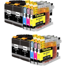 Supply Guy 10 Printer Cartridges Compatible with Brother LC-529 LC-525 for DCP-J100 DCP-J100 Series DCP-J105 MFC-J200