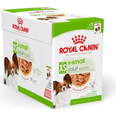 ROYAL CANIN X-Small Adult | 12 x 85 g | Šlapias maistas suaugusiems ir ypač mažiems šunims | Nuo 10 mėnesių | Su užkandžiais padaže | Maišelyje