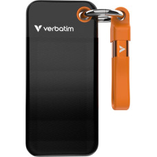 Verbatim Pocket SSD 2TB External SSD USB 3.2 Gen 2, up to 1000MB/s Read & Write Portable Hard Drive for PC, Mac & Console, Black/Orange