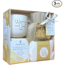 Karšto šokolado dovanų rinkinys su puodeliu Marshmallows ir mini žiemos karšto vandens buteliu Dovanų rinkiniai su karšto vandens butelio dangteliu Jauki dovana moterims, vyrams, suaugusiems