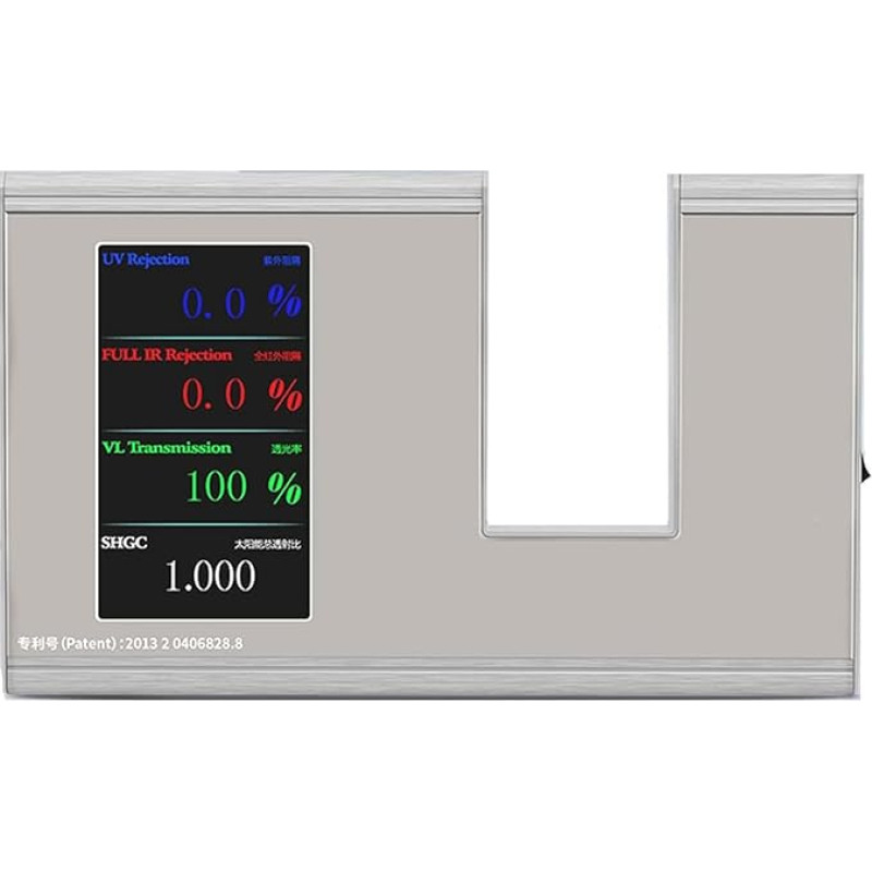 THYXGS 7-in-1-Tönungsmessgerät Für Sonnenschutzfolien, LCD-Transmissionsglasmessgerät, UV/IR/VL/SHGC/TSER/FuII IR, Dynamische Selbstkalibrierung In Echtzeit, 47 X 91 Mm Großer Prüfschlitz