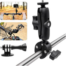 SUPRBIRD Veiksmo kameros laikiklis motociklui, vairo laikiklis, 360° pasukimo motociklo dviračio laikiklis, suderinamas su DSLR ir skaitmeniniu fotoaparatu 