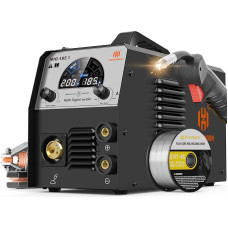 HZXVOGEN MIG suvirinimo aparatas 185A, 110V/220V Flux Core MIG, dujinis MIG suvirinimo aparatas, Lift TIG, Stick 4 in 1 IGBT inverteris Synergy Multi Process suvirinimo aparatas Didelis LED ekranas