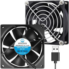 WINSINN 80 mm USB ventiliatorius 5 V bešepetėlinis 8025 80 x 25 mm aušinimo įtaisas, skirtas kompiuterio korpuso procesoriui aušinti, maršrutizatoriaus imtuvui, DVR, 