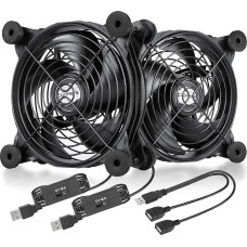 upHere USB ventiliatorius 120mm tylus ventiliatorius 5V trijų greičių reguliuojamas aušinimo ventiliatorius, skirtas PC/Xbox/Playstation/TV dėžutei ir kt.
