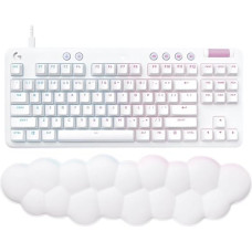 Logitech G G713 Gaming Keyboard with Cable with Lightsync RGB Lighting, Touch Switch (GX Brown) and Palm Rest Compatible with PC and Mac - Fog White