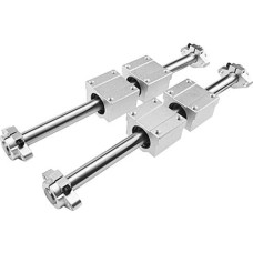 XEOWHUPG Profesionalus 10 dalių optinis linijinis apšvietimas OD8/10/12 mm 200-600 mm + SCS8/10/12UU-Linearlagerblöcke + SHF8/10/12/12-Lagerunterstützung(500mm,12mm)