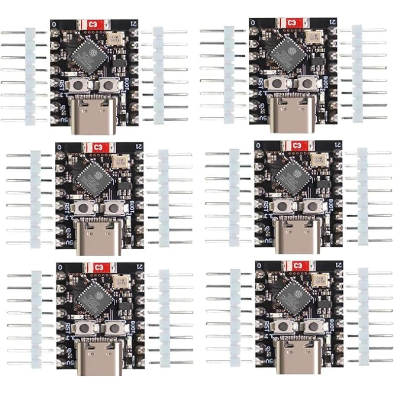 DUBEUYEW ESP32 ESP32-C3 Plėtros plokštė Mini ESP32 C3 Palaiko WiFi Bluetooth Suderinama su Arduino (6 vnt.)