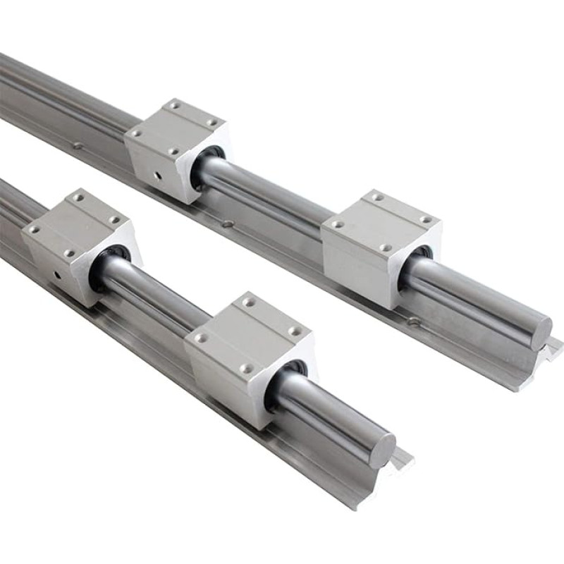 IVEKYKIBC Professionelle 2 STÜCKE SBR12/16/20 20 mm Linearführungsschiene, Länge 300-1500 mm, vollständig unterstützte Linearschiene mit SBR20UU-Linearlagerblock, CNC-Teil (2 bėgiai 4 Sbr20uu,1200mm)