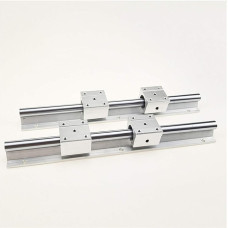 KHRKHHHXLA Professionelle 2-teilige SBR12 300 400 500 500 600 800 1000 1200 1300 1500 mm voll unterstützte lineare Schienengleitwellenstange mit 4-teiligem SBR12UU-Lagerblock(600mm)