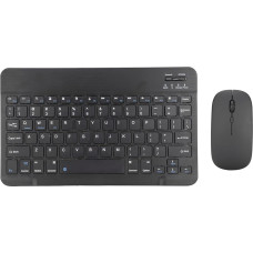 Bluetooth Keyboard Mouse Combination, Ultra Thin, Quiet, Compact, Slim, Wireless Keyboard Mouse Set, Ergonomic 1600 DPI Mice, Rechargeable Keyboard for Computer Tablet (Black)