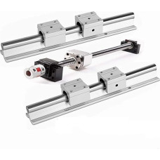 PWQBABJWL Profesionalus linijinis Schienenunterterstützung + SBR20-Wellenführung + SBR20UU-Blocklager + Kugelumlaufspindelsatz + Mutter + BKBF12 + Kupplung