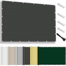 Awning Waterproof Rectangular 1 x 2 m, Sun Protection Patio UV Protection, Weatherproof, No Drilling, 100% Polyester Shade Net with Eyelets and Rope for Pergola, Anthracite