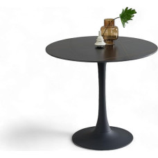 JOSH apvalus valgomojo stalas, marmurinis, juodas, nepaprastas valgomojo stalas su metaliniu rėmu, skirtas virtuvei ir valgomajam, 90 x 75 x 90 cm (plotis x aukštis x gylis)