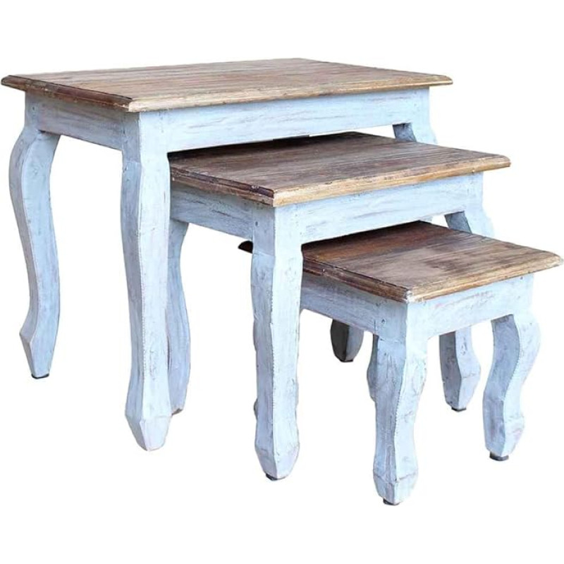 WHOPBXGAD 3 kietos raudonmedžio medienos antikvarinių šoninių stalų rinkinys Gyvenamasis kambarys dekoracijos Rankų darbo derliaus svetainės kavos staliukas Nesting stalai 3 kietos medienos šoninių stalų rinkinys