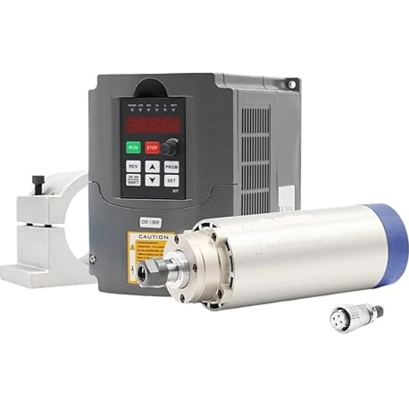 220 V 1,5 KW ER16 luftgekühlter Spindelmotor 80 mm luftgekühlt 4 Lager 220 V 1,5 kw VFD-Wechselrichter und 80 mm Halterung