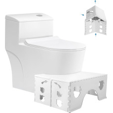 Faltbarer Toilettenhocker, 17,8 cm, ergonomischer Badezimmer-Tritthocker für Erwachsene mit rutschfestem Boden, platzsparendes Design, gesunde Hockposition, kompakter Toilettenhocker