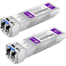 XZSNET 10GBASE-LR SFP+ Transceiver, 10G SFP+ to LC Singlemode Fiber Module for Cisco SFP-10G-LR, Ubiquiti UniFi UF-SM-10G, Mikrotik S+31DLC10D, Meraki, Netgear, D-Link and More, 1310nm, 10km, 2 Pack