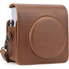 Frankmate Protective Case Compatible with Fujifilm Instax Square SQ1 Instant Camera PU Leather Compact Case with Adjustable Shoulder Strap (Brown)