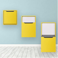 Hoconnie Invisible Shoe Changing Stool Wall Mounted Folding Chair Multifunctional Entrance Folding Shower Seat Space Saving 150kg Yellow