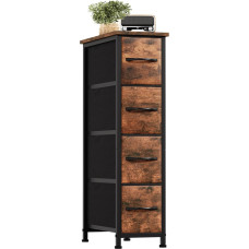 Somdot Siaura komoda su 4 stalčiais, pagaminta iš audinio, medinis stalviršis, svetainės spintelė, prieškambaris, komoda, virtuvės spintelė, miegamojo spintelė, medžio grūdai