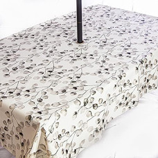 Sodo staltiesė PVC nuvalyti valyti nerūdijančio plieno staltiesė su skėčiu skylė Gražus eukaliptas 200x140cm