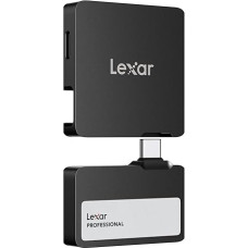 Lexar Professional Go Portable SSD with HUB 1TB, Ultra Compact, Supports Apple ProRes, up to 1050MB/s Read and 1000MB/s Write, USB 3.2 Gen 2, IP65, for iPhone 15/16, Black