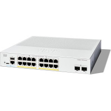 Cisco Catalyst 1300-16P-2G Managed Switch, 16-Port GE, PoE, 2 x 1-GE SFP, Limited Lifetime Protection (C1300-16P-2G)