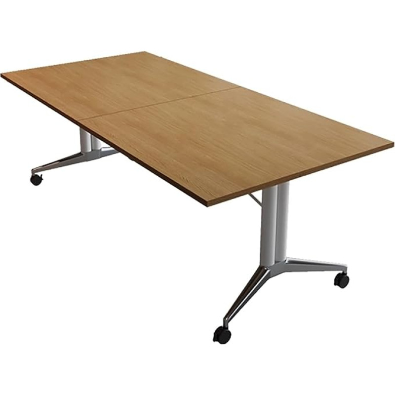 ZPRYZHD Klappbarer Konferenztisch mit Klappdeckel, Klappbarer Schreibtisch, Modulare Konferenztische, mit Feststell Rädern, für Büro, Klassenzimmerveranstaltungen(Small)