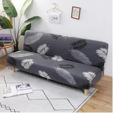 WWQQKJ Sofos dangtelis be porankių Grin odinis 3/2 vietų sofos lovos dangtelis Žakardas be porankių Poliesteris Spandeksas Stretch už denio kėdės Sofa Slipcover apsauginis dangtelis (I, 190-210 cm/74.8-82.6in)