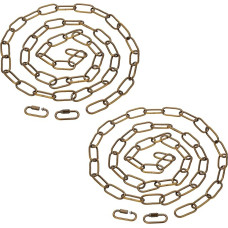 PATIKIL Pack of 2 Hanging Chain with 4 Screw Connectors 182 cm Metal Chain 4 mm Thick Link Chain Iron Chain Extension Barrier Chain for Flower Basket Lamps, Gold Bronze