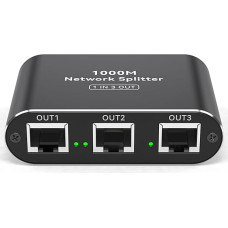 VPFET LAN jungiklis nuo 1 iki 3 1000 Mbps LAN skirstytuvas 3 prievadų tinklo skirstytuvas Gigabitinis jungiklis su C tipo maitinimo kabeliu RJ45 Ethernet skirstytuvas Cat5e 6 7