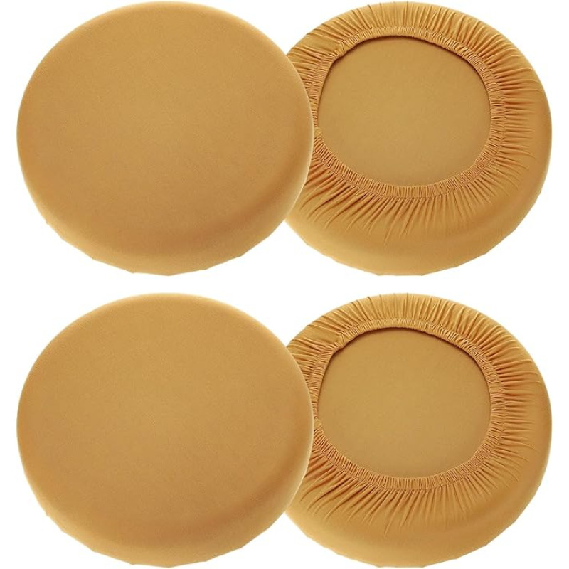 išteklių žemėlapis 4 Pack Round Stool apima 16-20 colių skalbiamas dulkių atsparus Slipcover sėdynės pagalvėlė su elastinga baras virtuvė gyvenamasis kambarys apdaila Camel