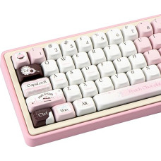 JOLINTAL 149 klavišų rudos ir rožinės spalvos klavišų dangtelių rinkinys, estetiškas PBT MOA profilio klavišų dangtelis, apvalus, individualus dažų sublimavimo 