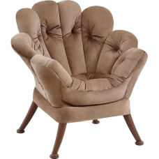 Welnow Vidurio amžiaus modernus gėlės formos svetainės kėdė su šonine kišenine gėlių putplasčio plieno rėmu