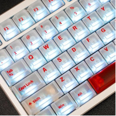 White Clear Keycaps:151 Keys,Transparent Cherry Profile Keycaps,Backlit Crystal PC Keycaps Set,Custom Keycaps,75% Gloss by Mechanical