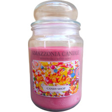 Amazzonia Candle Candy Shop 18oz Natural Scented Soy Wax Candle Air Freshener Environmental Decorative White Candle Jara Glass Jar