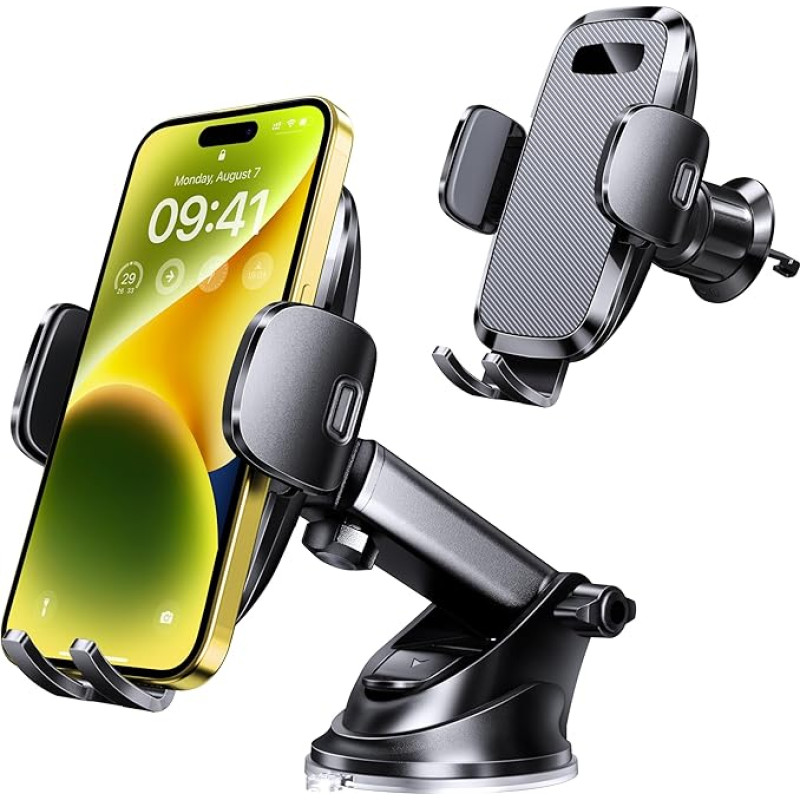 ALENORA 2024 Upgrade Mobile Phone Holder Car 3 in 1 for Car Ventilation & Suction Cup Smartphone Holder Car 100% Scratch Protection Mobile Phone Holder Car - Universal for iPhone 15 14 Pro