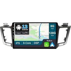 BXLIYER - [6G+128G] - Android 13 IPS Car Radio Fits Toyota RAV4 (2013-2018) - Built-in DSP/Carplay/Android Car - LED Camera + Mic - 10.1 Inch 2 DIN - Supports SWC DAB Fast Boot 360 Camera