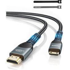 CableCreation Mini HDMI to HDMI Cable Mini HDMI Cable 3 m High Speed 4K60Hz, 3D, HDR, ARC, Compatible with Raspberry Pi Zero 2W, Canon Camera, Video Card, Laptop, Tablet, Projector