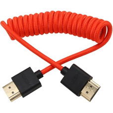 HangTon HDMI 4K 8K Cable Braided Spiral for SmallHD Blackmagic Monitor Panasonic S1H Sony A7m4 FX9 Canon C70 Nikon Z9 Camera Type A HDMI 2.1