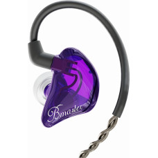 BASN Bmaster Triple Driver Earphones with Two Detachable Cables, Suitable for Audio Engineers Musicians Purple